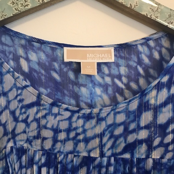 MICHAEL Michael Kors | Flowy Blue Printrd Blouse - Picture 3 of 5